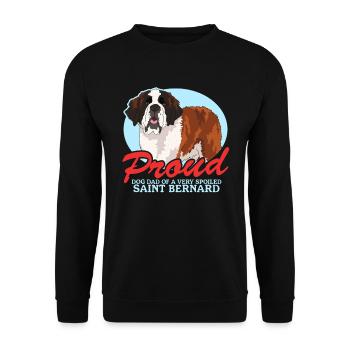 Bernhardiner Dad St. Bernhardshund Geschenke - Unisex Pullover - Schwarz - Vorne - Alina (178cm) & Michal (187cm)