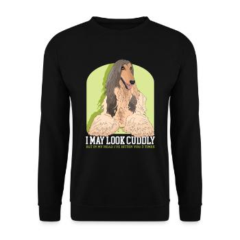 Cadeaux de lévrier afghan - Sweat-shirt Unisexe - noir - Devant - Alina (178cm) & Michal (187cm)