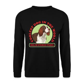 English Springer Spaniel Hunde Geschenk - Unisex Pullover - Schwarz - Vorne - Alina (178cm) & Michal (187cm)
