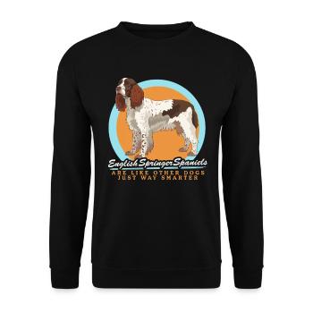 English Springer Spaniel Hunde Geschenke - Unisex Pullover - Schwarz - Vorne - Alina (178cm) & Michal (187cm)