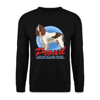 English Springer Spaniel Dad Hundepapa Geschenke - Unisex Pullover - Schwarz - Vorne - Alina (178cm) & Michal (187cm)