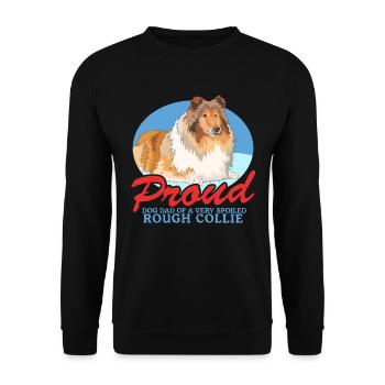 Collie Dad Langhaarcollie Rough Collies Geschenke - Unisex Pullover - Schwarz - Vorne - Alina (178cm) & Michal (187cm)