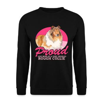 Collie Mom Langhaarcollie Rough Collies Geschenke - Unisex Pullover - Schwarz - Vorne - Alina (178cm) & Michal (187cm)