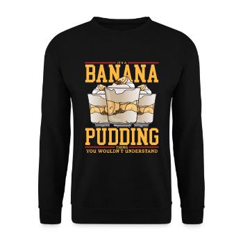 Bananenpudding Bananen-Pudding Geschenk - Unisex Pullover - Schwarz - Vorne - Alina (178cm) & Michal (187cm)