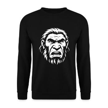 Neanderthal Costume Carnival Gift - Unisex Sweatshirt - black - Front - Alina (178cm) & Michal (187cm)