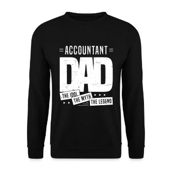 Accountant Dad The Idol The Myth The Legend - Unisex Sweatshirt - black - Front - Alina (178cm) & Michal (187cm)