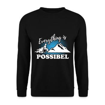 Wheelchair on the mountain - Everything is possible - Unisex Sweatshirt - black - Front - Alina (178cm) & Michal (187cm)