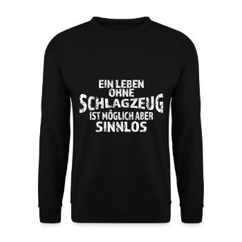 Schlagzeuger Drum Drummer - Unisex Pullover - Schwarz - Vorne - Alina (178cm) & Michal (187cm)