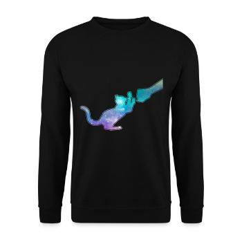Pastell Katze Freunde Feline Pet Lover - Unisex Pullover - Schwarz - Vorne - Alina (178cm) & Michal (187cm)