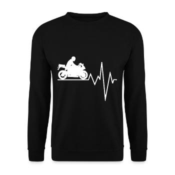 Vélo de course minimaliste Heatbeat pour moto - Sweat-shirt Unisexe - noir - Devant - Alina (178cm) & Michal (187cm)