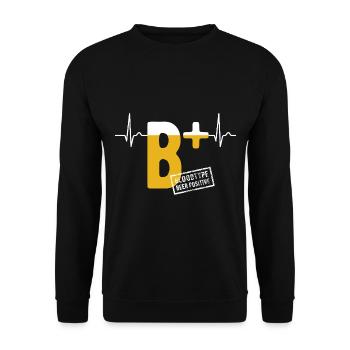 Blood Type Beer positive - your pulse rises - Unisex Sweatshirt - black - Front - Alina (178cm) & Michal (187cm)