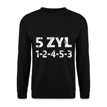 5 Zylinder Fünf Zylinder - Unisex Pullover - Schwarz - Vorne - Alina (178cm) & Michal (187cm)