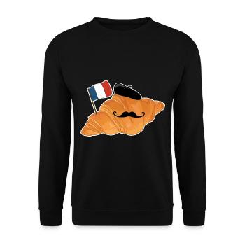 Croissant - Drôle de cuisine française - Sweat-shirt Unisexe - noir - Devant - Alina (178cm) & Michal (187cm)