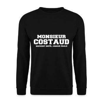 Monsieur costaud cadeau drôle musculation musclé - Sweat-shirt Unisexe - noir - Devant - Alina (178cm) & Michal (187cm)