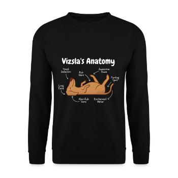 Anatomie d’un Vizsla - Sweat-shirt Unisexe - noir - Devant - Alina (178cm) & Michal (187cm)