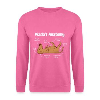 Anatomie d’un Vizsla - Sweat-shirt Unisexe - rose - Devant