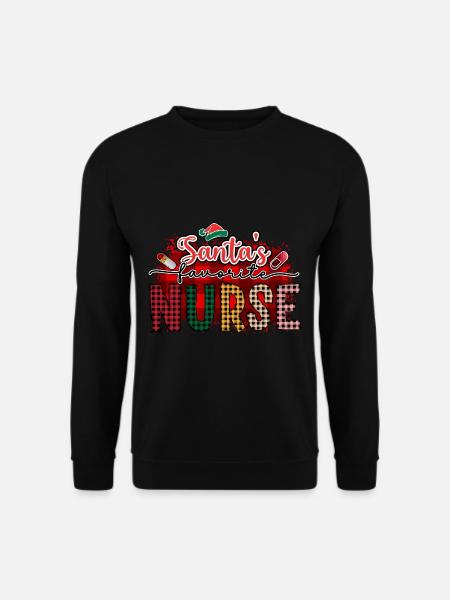 Santa's Favorite Nurse Nursing - Unisex Pullover - Schwarz