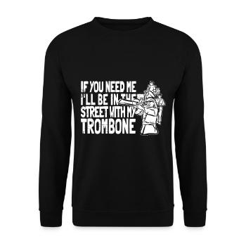 Trombone - Sweat-shirt Unisexe - noir - Devant - Alina (178cm) & Michal (187cm)