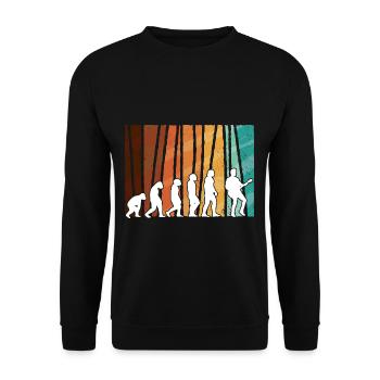 Human Evolution Guitar Band Retro Vintage - Sweat-shirt Unisexe - noir - Devant - Alina (178cm) & Michal (187cm)