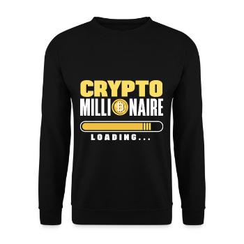 Crypro Millionare Loading Cryptocurrency Trading - Unisex Pullover - Schwarz - Vorne - Alina (178cm) & Michal (187cm)