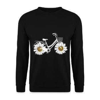 Gänseblümchen Fahrrad Frauen Garten Blume Fahrrad - Unisex Pullover - Schwarz - Vorne - Alina (178cm) & Michal (187cm)