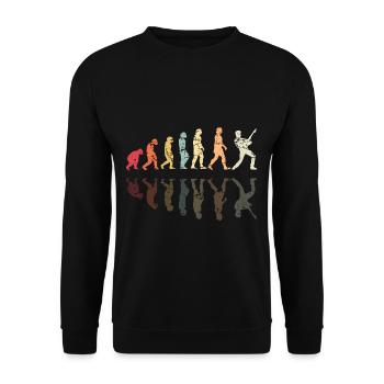 Human Evolution Guitar Band Retro Vintage - Sweat-shirt Unisexe - noir - Devant - Alina (178cm) & Michal (187cm)