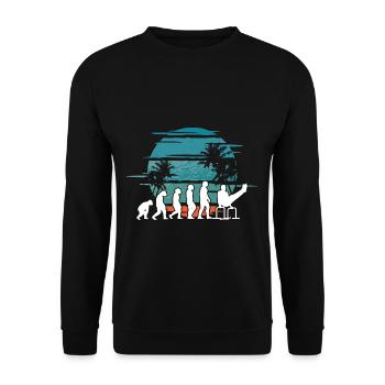 Evolution of man Calisthenics Retro Vintage - Unisex Pullover - Schwarz - Vorne - Alina (178cm) & Michal (187cm)