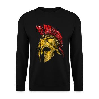 Casque Sparta Grèce Rome Romains Ancient Warriors - Sweat-shirt Unisexe - noir - Devant - Alina (178cm) & Michal (187cm)