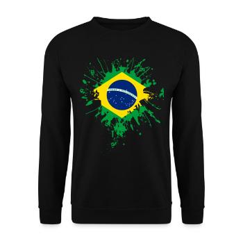 Drapeau brésilien - Sweat-shirt Unisexe - noir - Devant - Alina (178cm) & Michal (187cm)