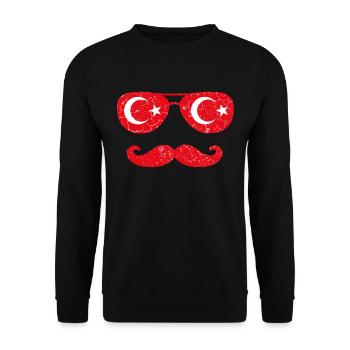 Drôle de t-shirt turc - Sweat-shirt Unisexe - noir - Devant - Alina (178cm) & Michal (187cm)