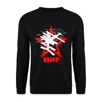 Space Station Mir - Unisex Sweatshirt - black - Front - Alina (178cm) & Michal (187cm)
