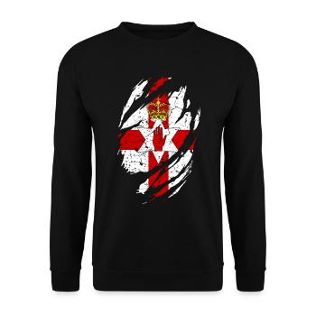 Irlande du Nord Drapeau - Sweat-shirt Unisexe - noir - Devant - Alina (178cm) & Michal (187cm)