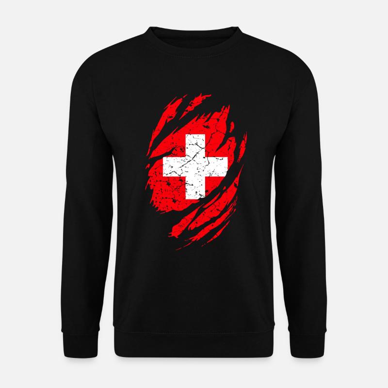 Schweizer Flagge - Unisex Pullover - Schwarz
