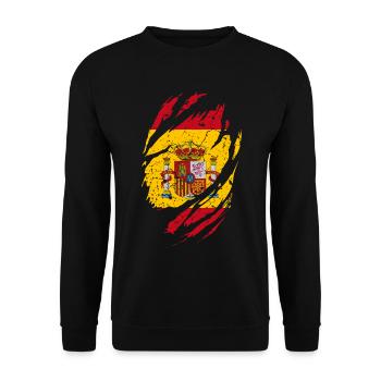 Espagne Drapeau - Sweat-shirt Unisexe - noir - Devant - Alina (178cm) & Michal (187cm)