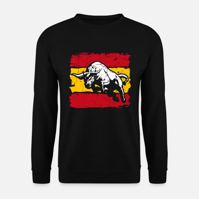 Espagne drapeau avec taureau - Sweat-shirt Unisexe - noir