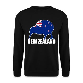 Drapeau de la Nouvelle-Zélande - Kiwi Oiseau - Sweat-shirt Unisexe - noir - Devant - Alina (178cm) & Michal (187cm)