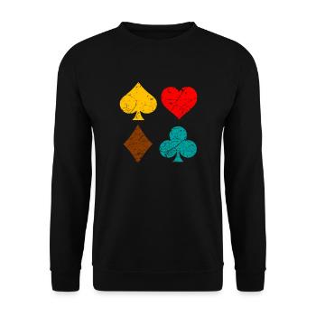 Jeu de cartes - Sweat-shirt Unisexe - noir - Devant - Alina (178cm) & Michal (187cm)