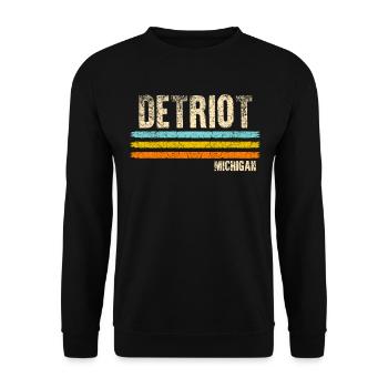 Detroit Michigan - Unisex Sweatshirt - black - Front - Alina (178cm) & Michal (187cm)
