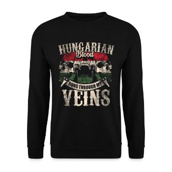 Hungarian blood flows through my ves - Unisex Sweatshirt - black - Front - Alina (178cm) & Michal (187cm)