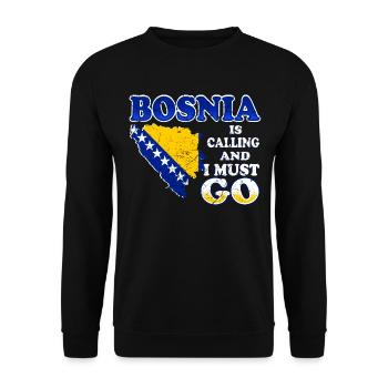 Bosnia is on the call - Unisex Sweatshirt - black - Front - Alina (178cm) & Michal (187cm)