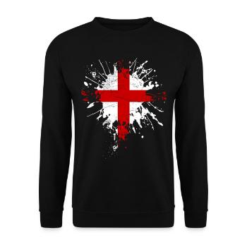 England Flagge - Unisex Pullover - Schwarz - Vorne - Alina (178cm) & Michal (187cm)