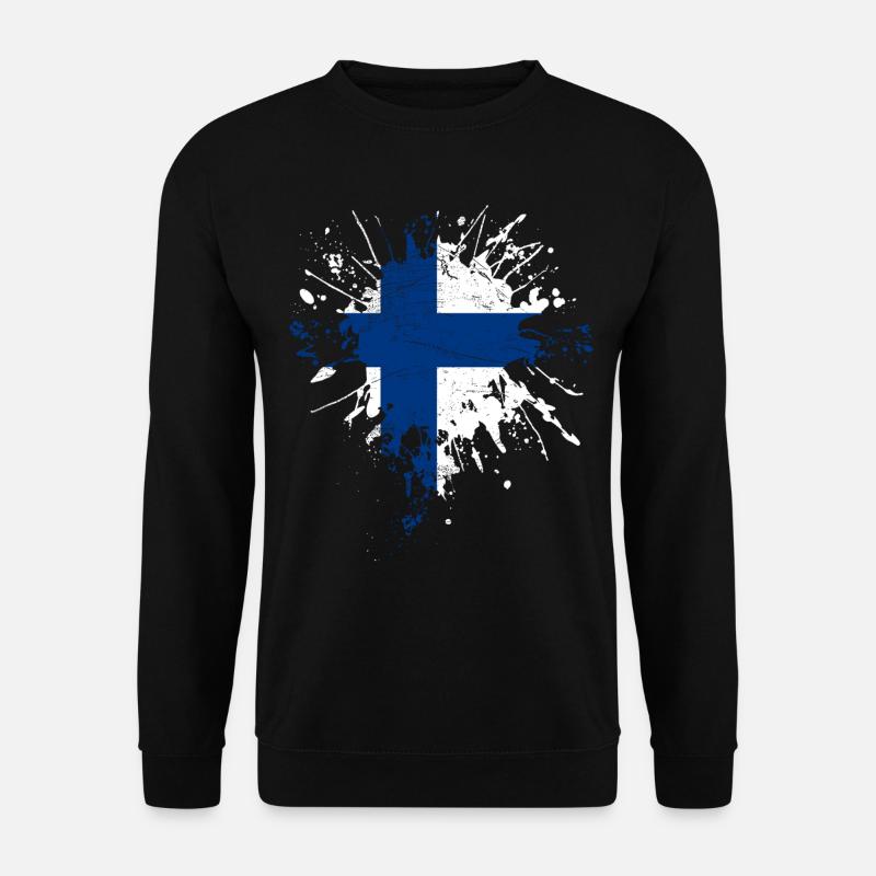 Finnland Flagge - Unisex Pullover - Schwarz