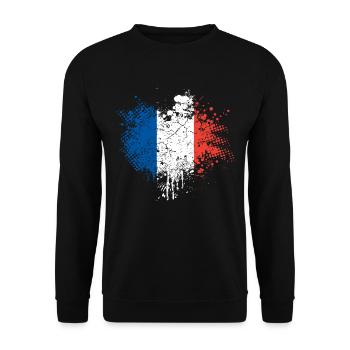 Frankreich Flagge - Unisex Pullover - Schwarz - Vorne - Alina (178cm) & Michal (187cm)