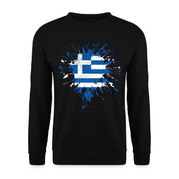 Greece Flag - Unisex Sweatshirt - black - Front - Alina (178cm) & Michal (187cm)