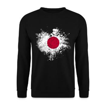 Japan Flagge - Unisex Pullover - Schwarz - Vorne - Alina (178cm) & Michal (187cm)