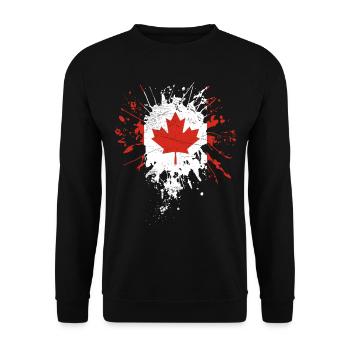 Canada Flag - Unisex Sweatshirt - black - Front - Alina (178cm) & Michal (187cm)