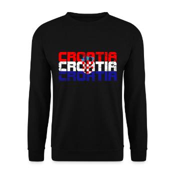 Croatia - Unisex Sweatshirt - black - Front - Alina (178cm) & Michal (187cm)