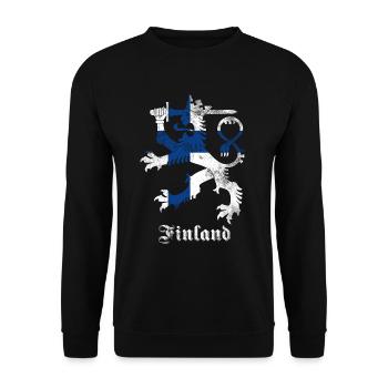 Finland Coat of Arms - Unisex Sweatshirt - black - Front - Alina (178cm) & Michal (187cm)