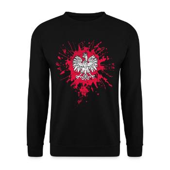 Polen Flagge Adler Wappen - Unisex Pullover - Schwarz - Vorne - Alina (178cm) & Michal (187cm)