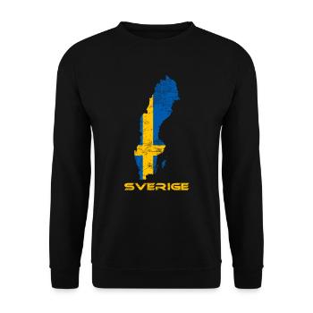 Schweden Schwedisch Flagge Landkarte - Unisex Pullover - Schwarz - Vorne - Alina (178cm) & Michal (187cm)